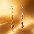 Handmade S925 Sterling Silver Long Jadeite Earrings – Unique Niche Style, Dangle Design